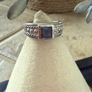 Judith Ripka Lolite 925 Sterling Silver Ring Size 6.75